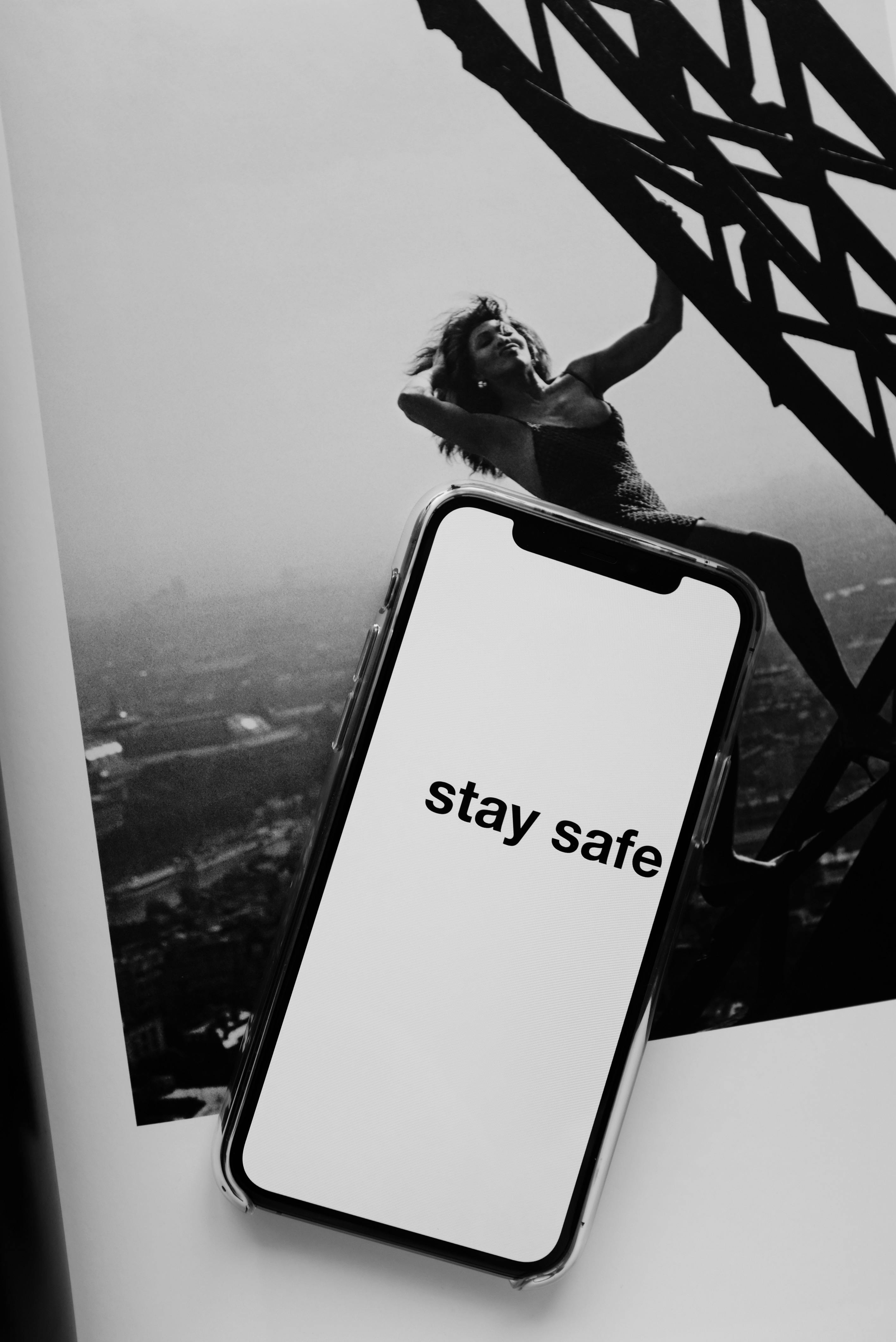 Smartphone Displaying Stay Safe Message