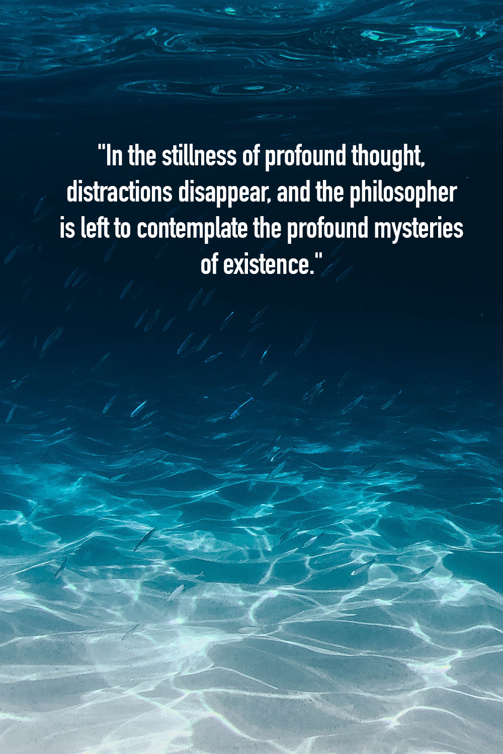 Underwater Background with Philosophical Quote