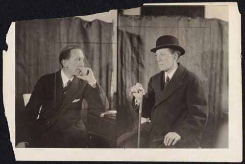 Two Men in Vintage Black and White Portrait