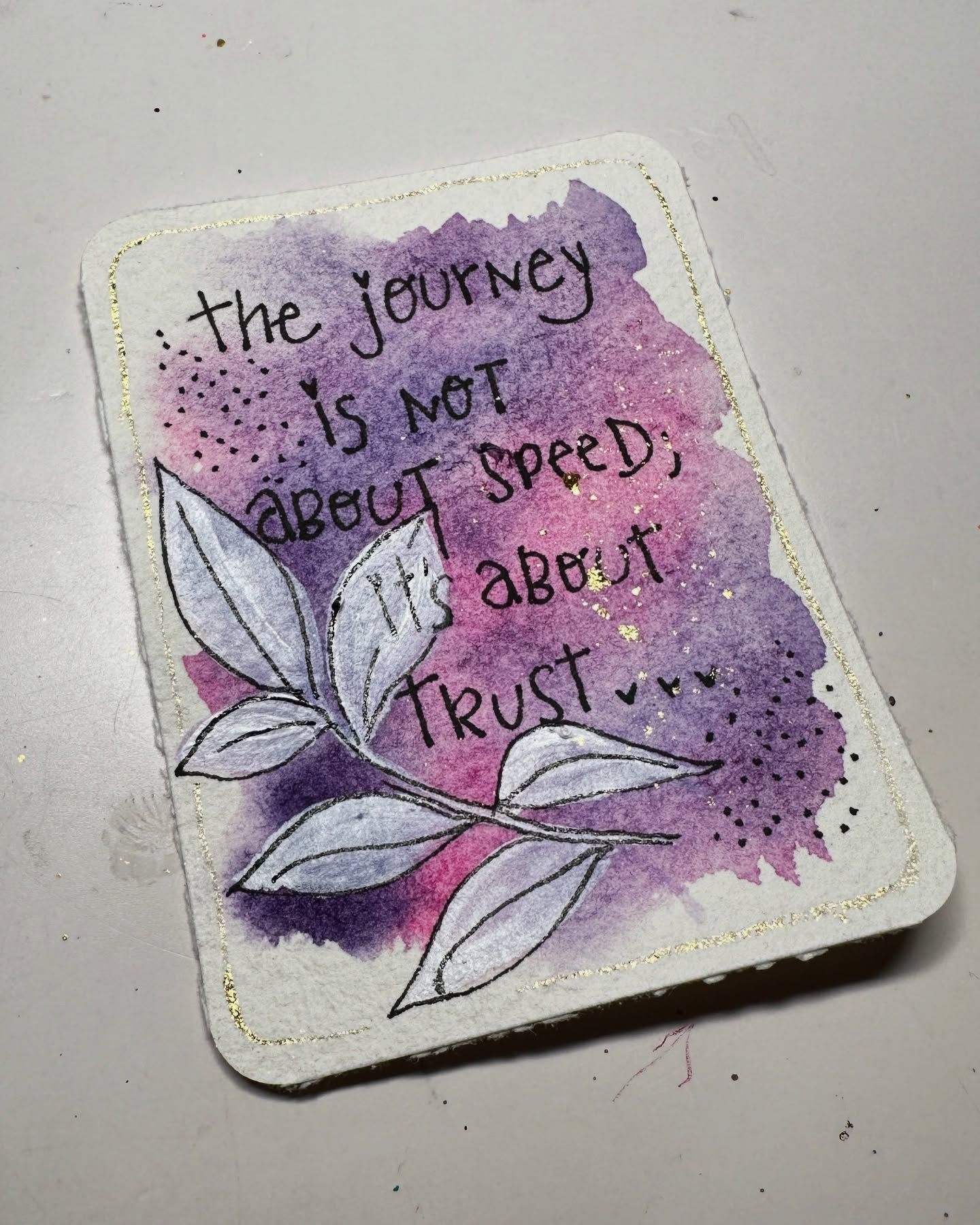 Hand Painted Inspirational Quote Card