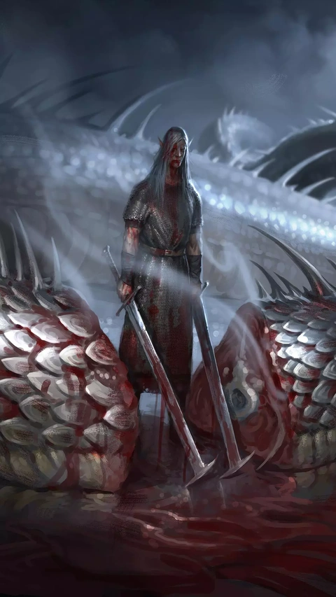 Elven Warrior After Slaying Dragon