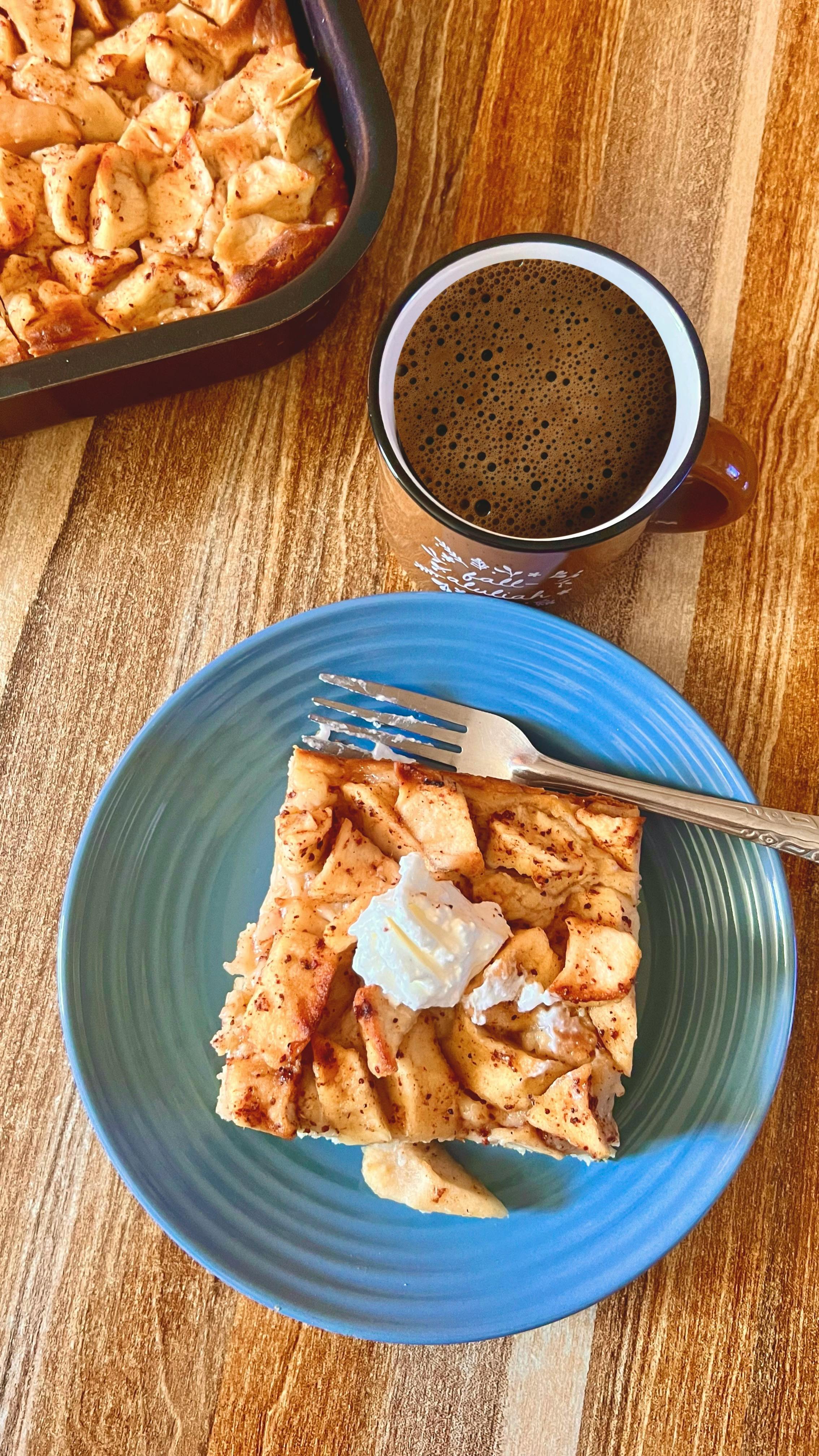 Breakfast Bread Pudding and Coffee