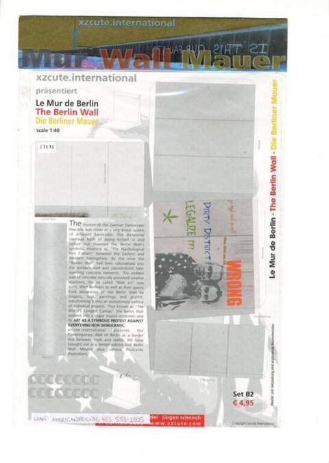 Berlin Wall Paper Model Sheet