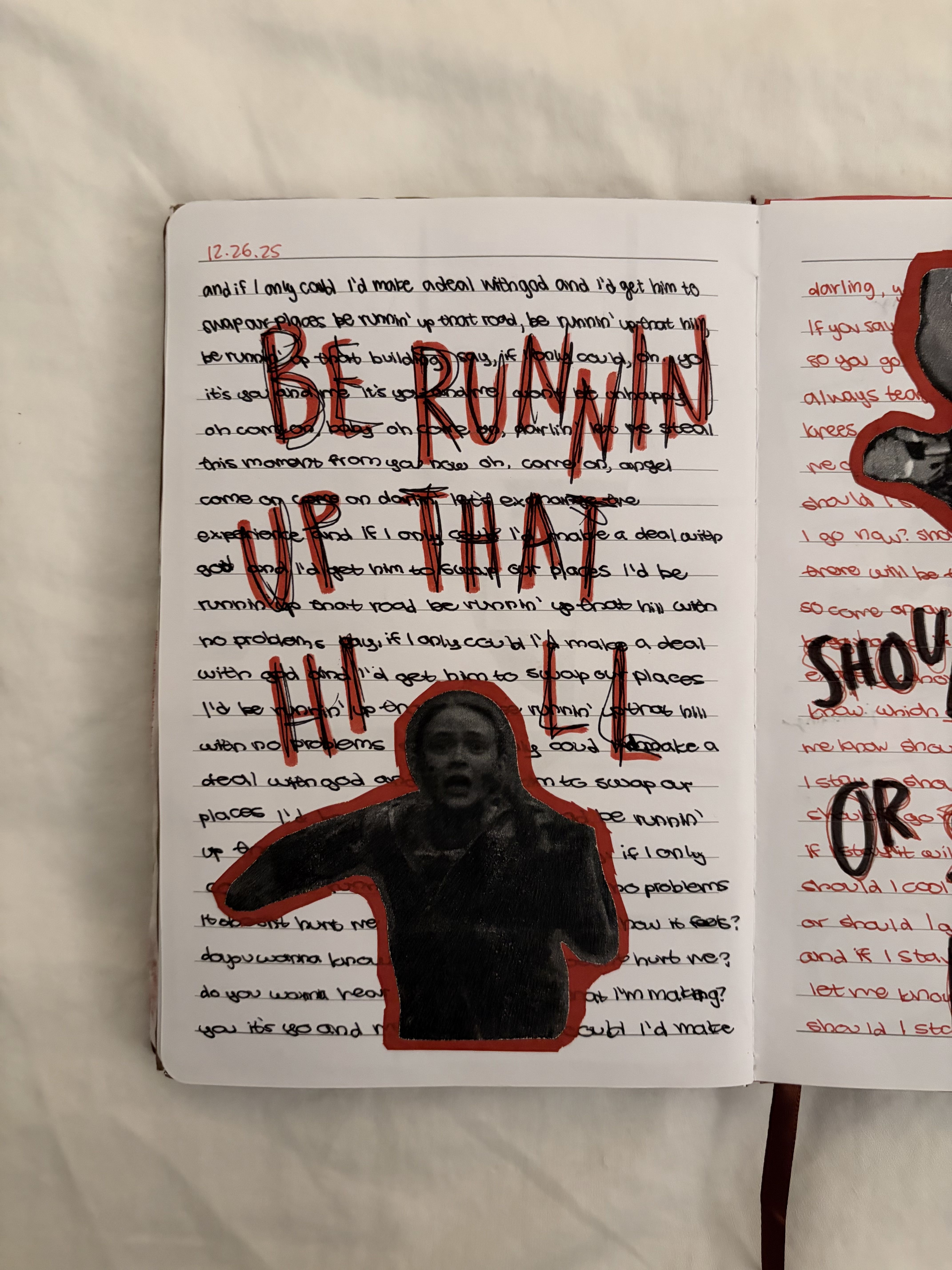 Running Up That Hill Journal Collage