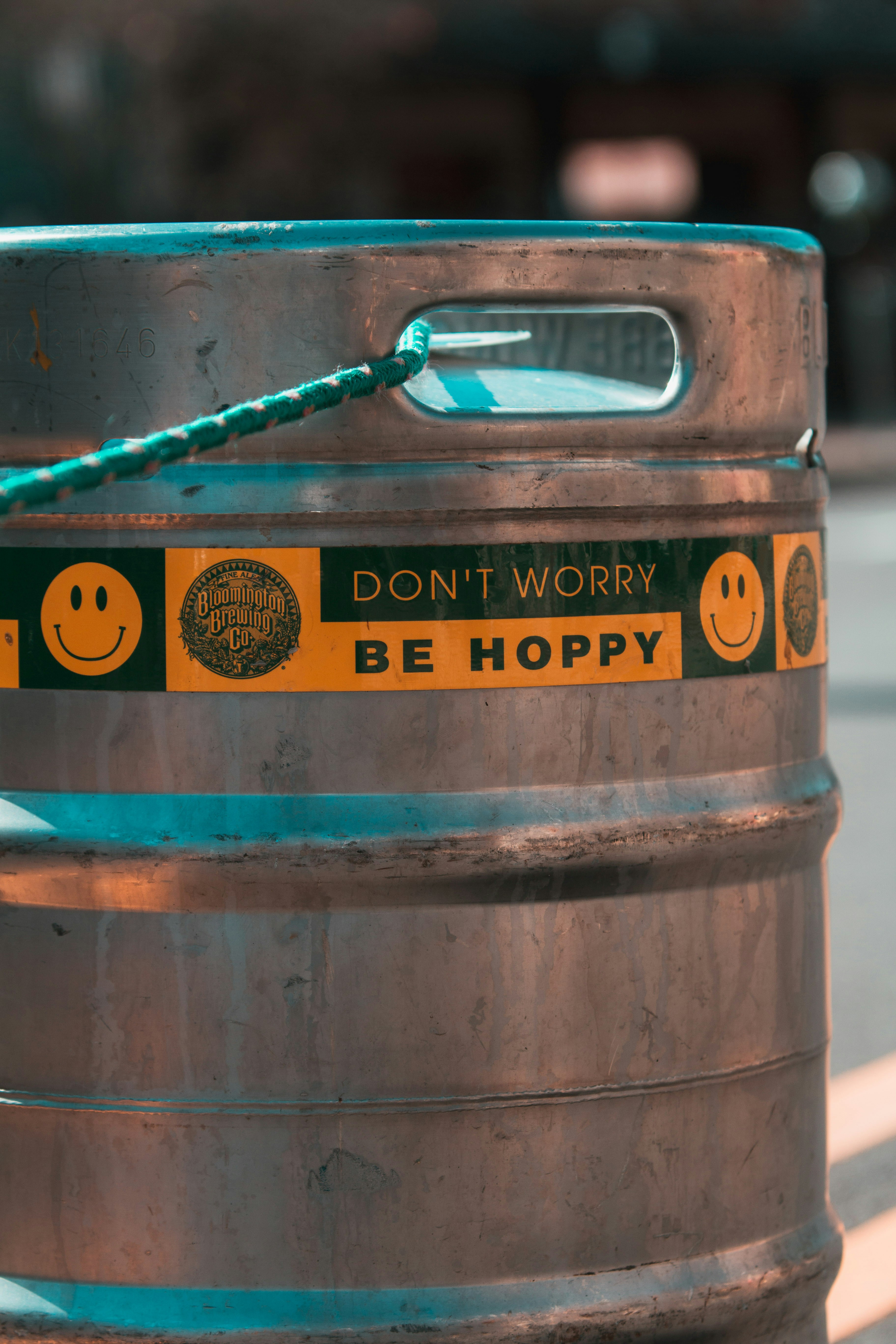Don't Worry Be Hoppy Beer Keg
