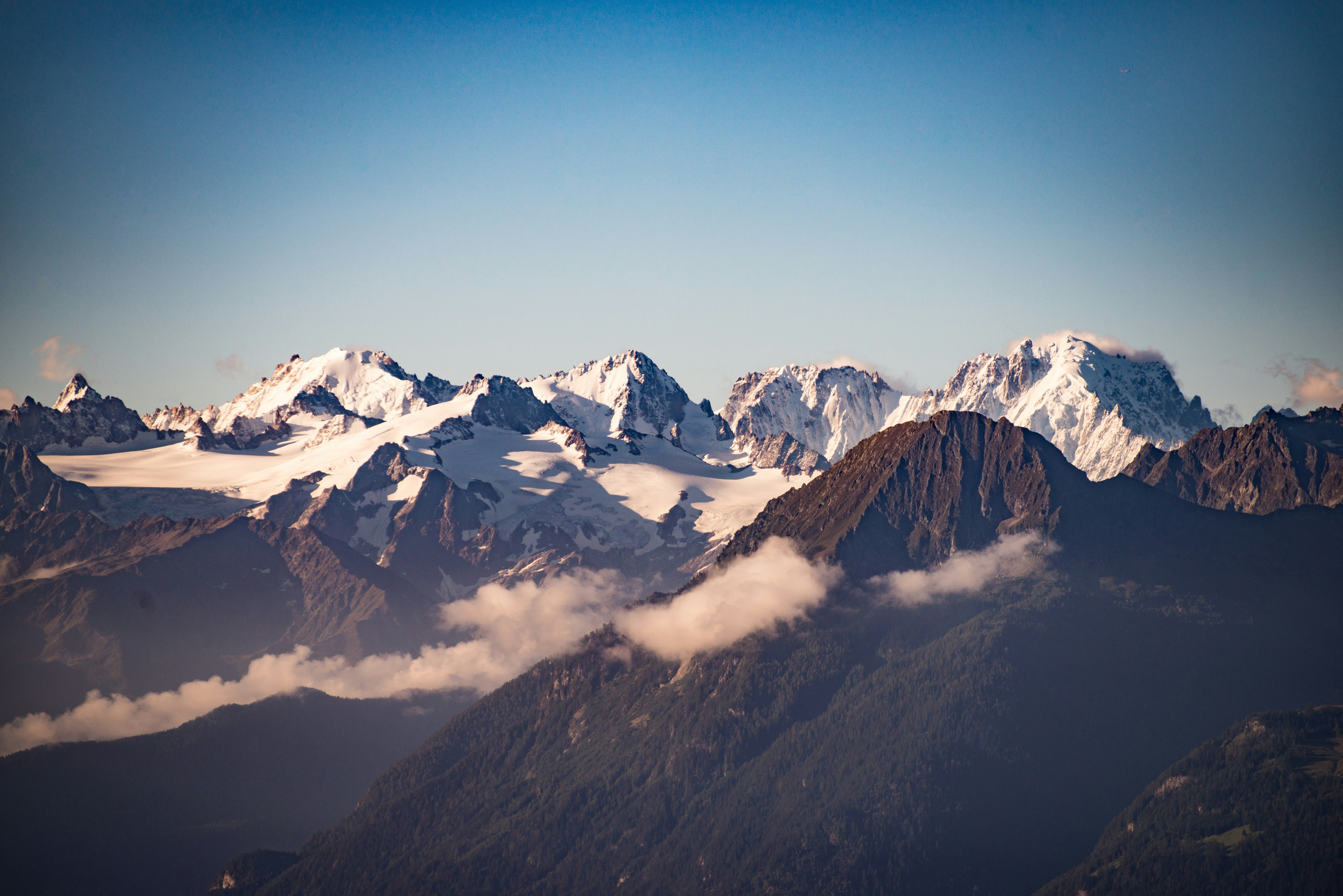 Snow-capped Alpine Mountain Range