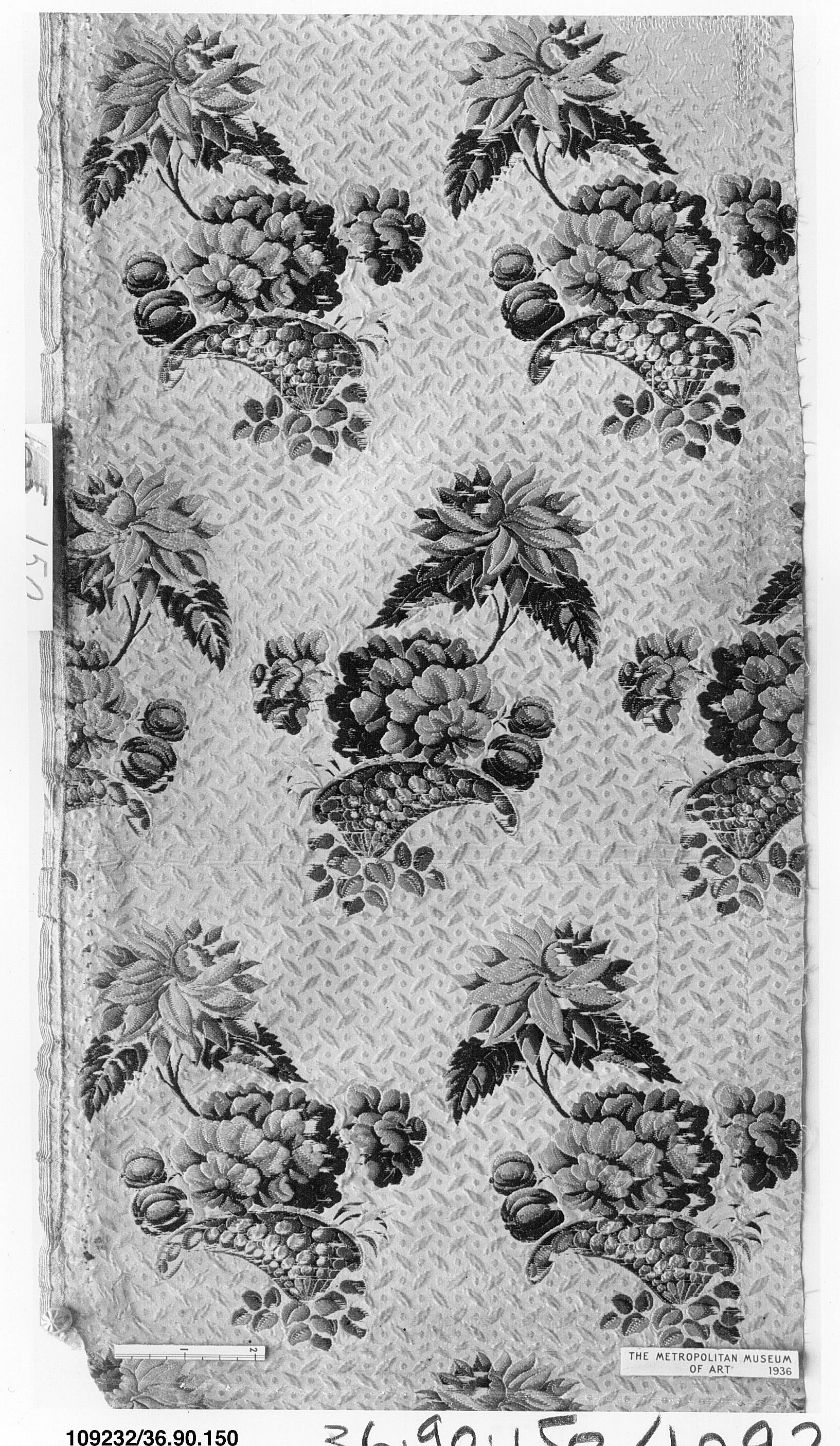 Vintage Floral Patterned Textile Fragment