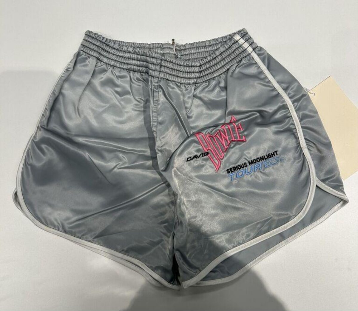 Silver David Bowie Tour Athletic Shorts