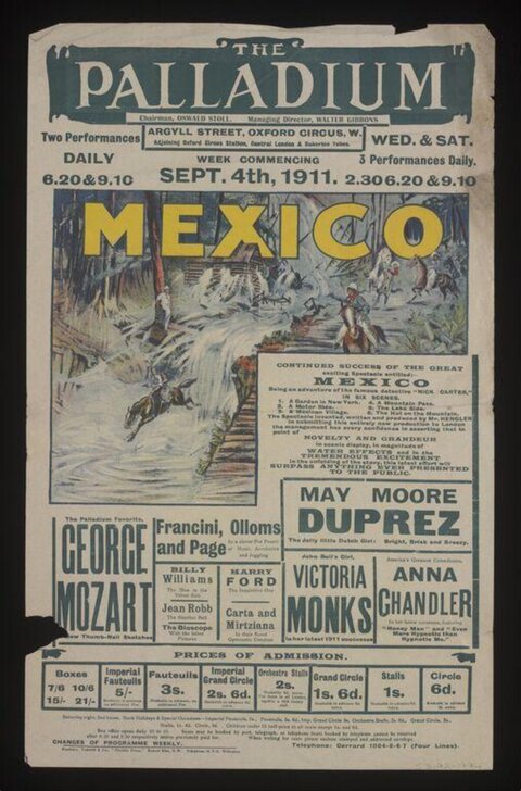 1911 Palladium Mexico Show Poster