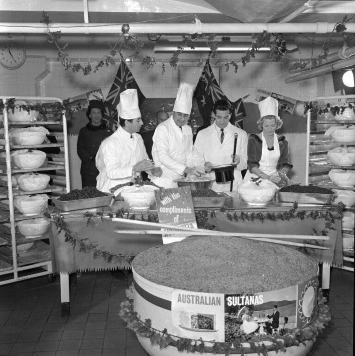 Chefs Preparing Giant Sultana Pudding