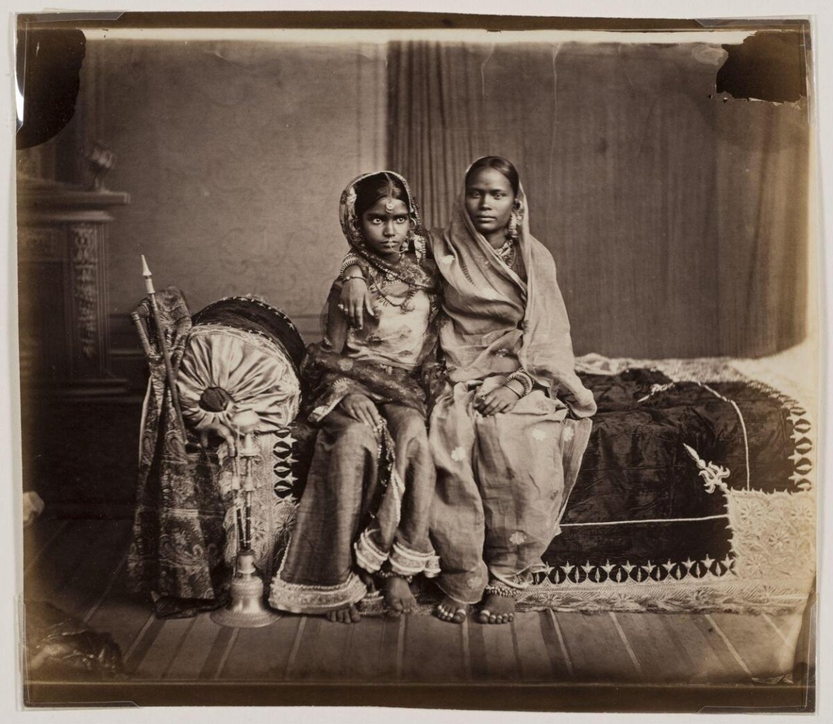Vintage Studio Portrait of Two Indian Women