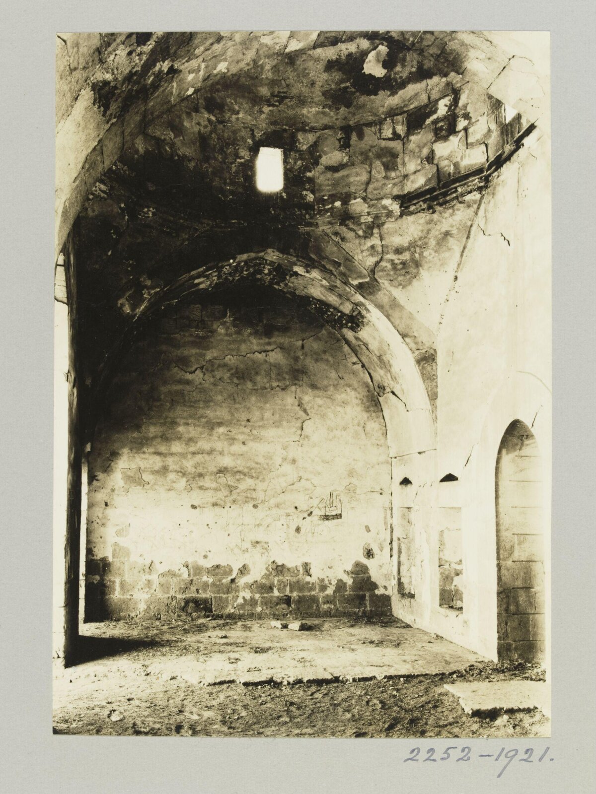 Vintage Ruined Stone Building Interior