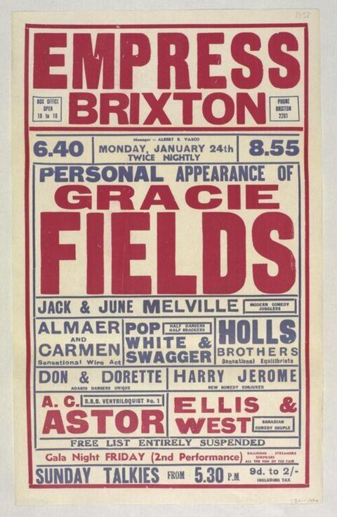 Empress Brixton Gracie Fields Show Poster