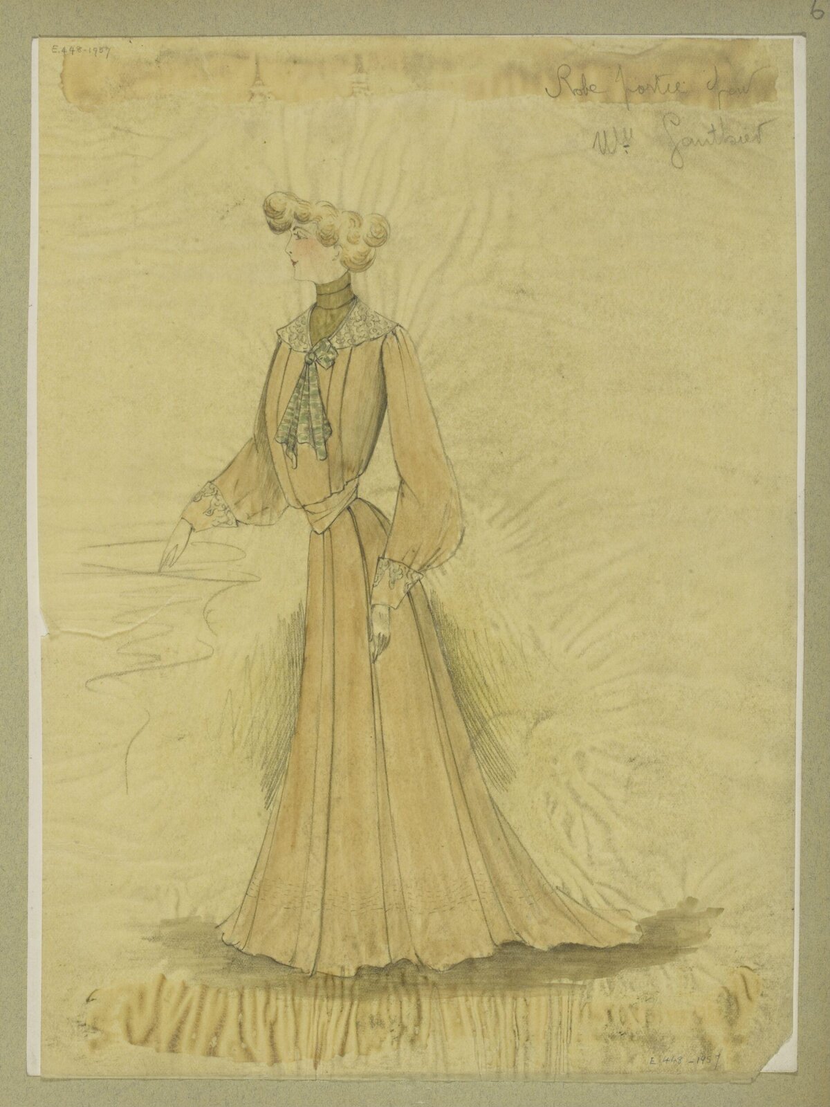 1900s Women's Dress Fashion Sketch