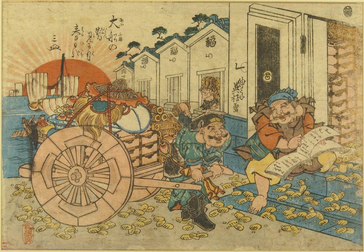 Ukiyo-e Merchant Prosperity Scene