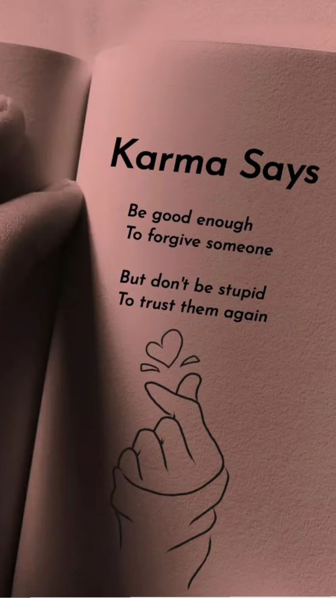 Karma Says Quote on Open Book