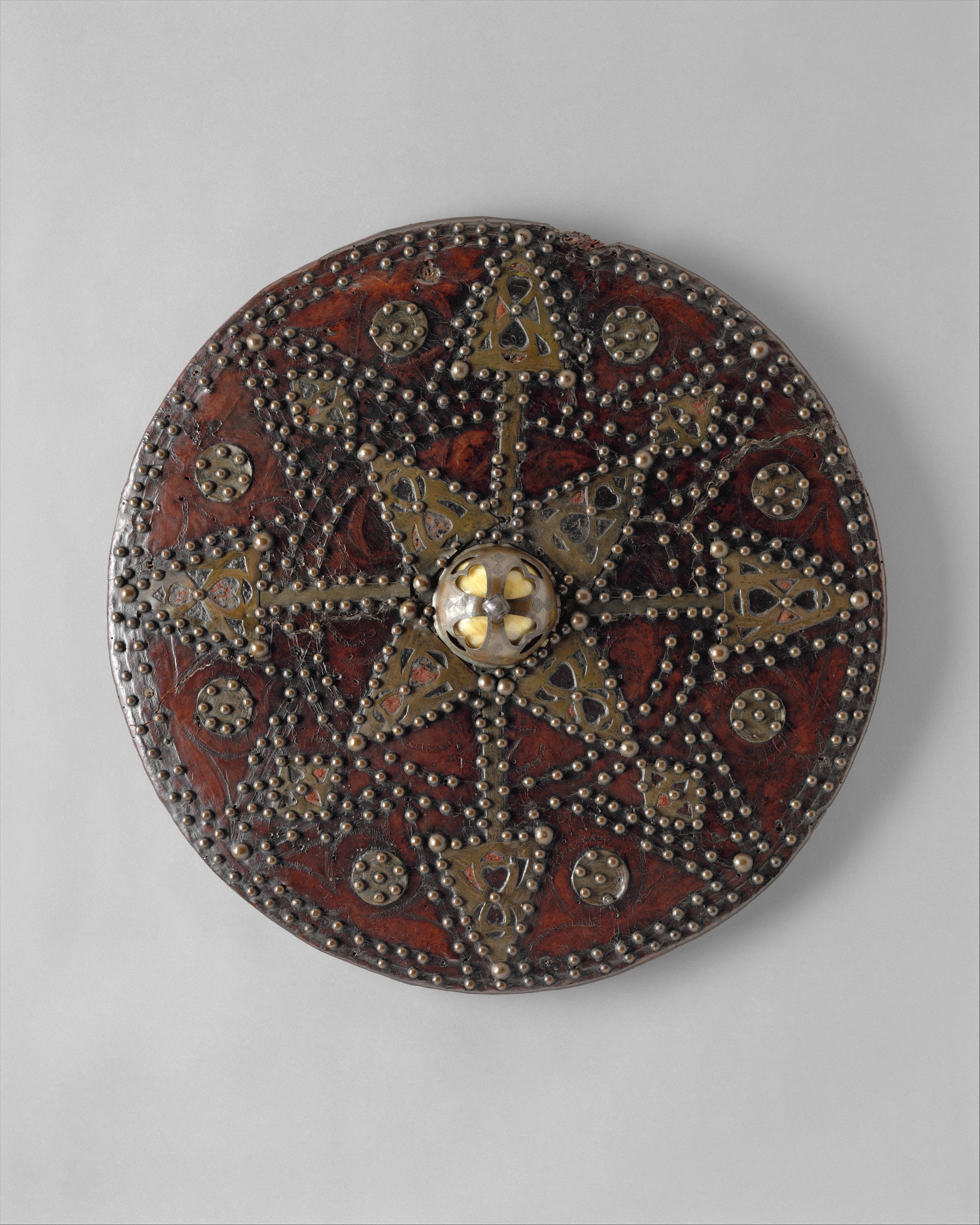 Antique Decorated Round Leather Shield