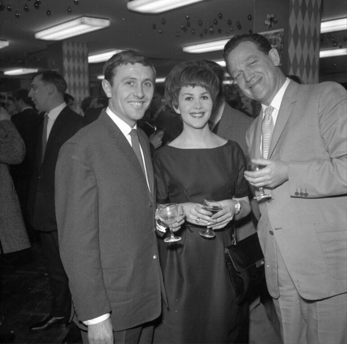 Three People at Vintage Cocktail Party