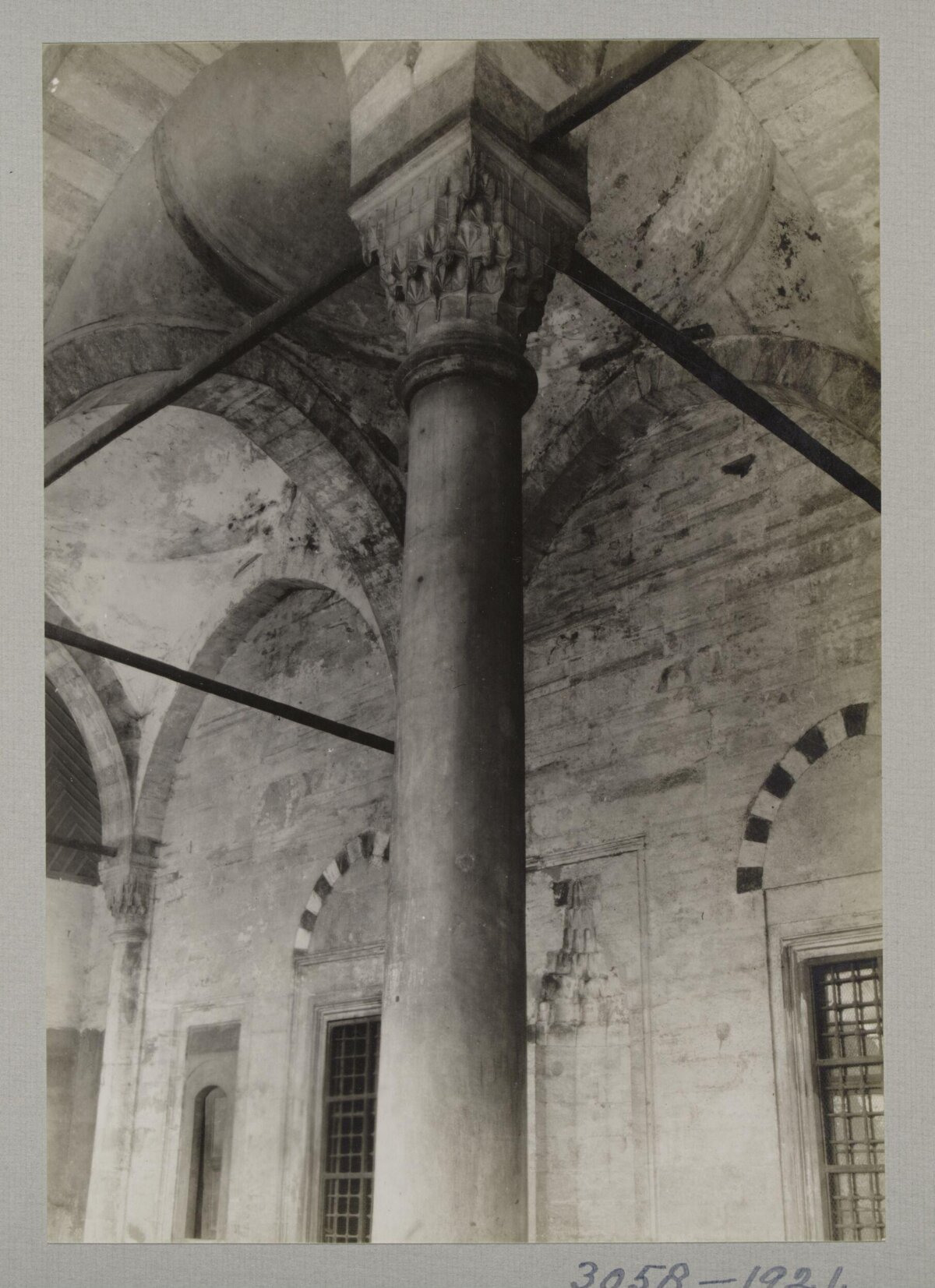 Historic Building Interior with Column