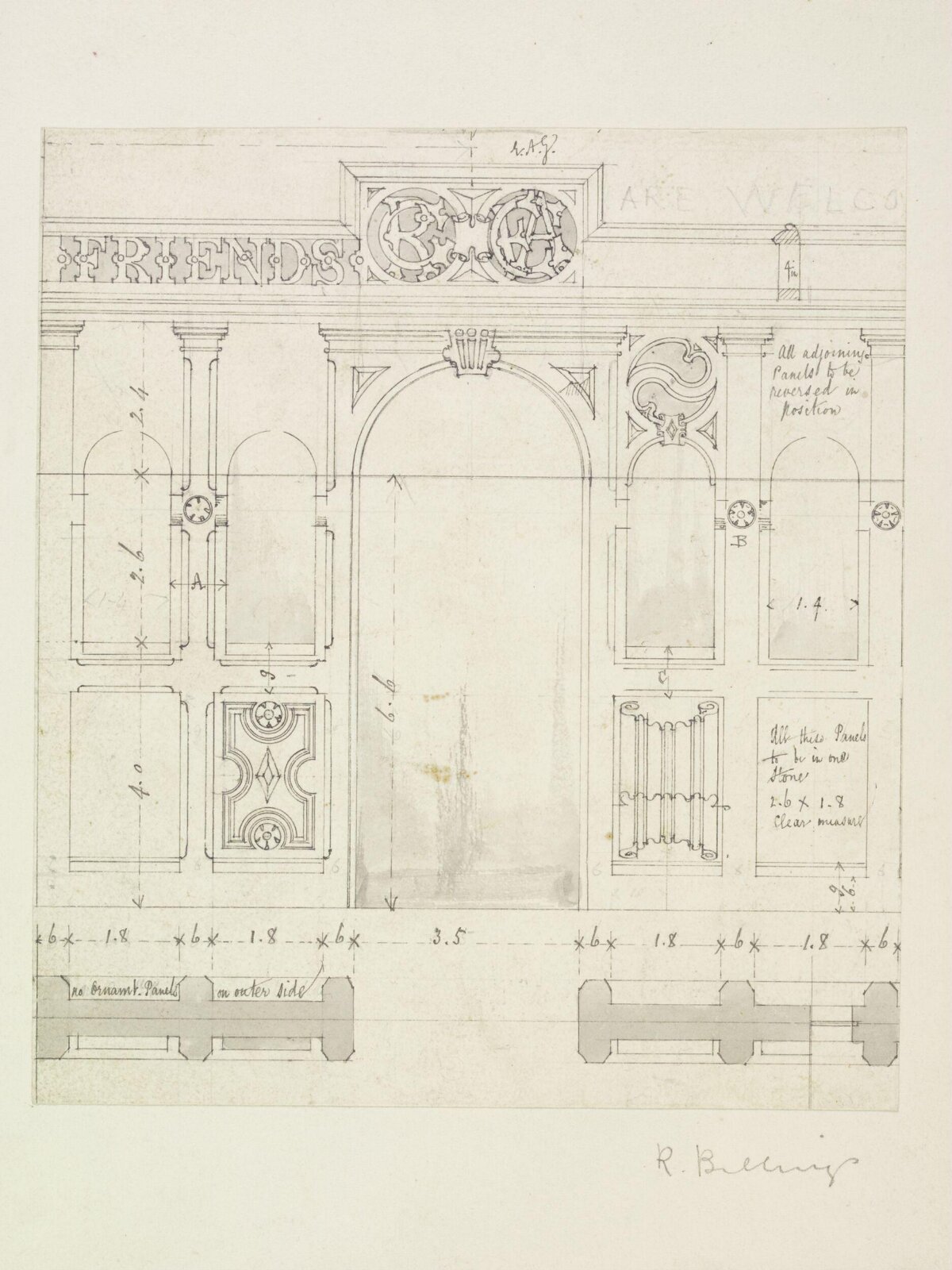 Ornate Entrance Architectural Sketch