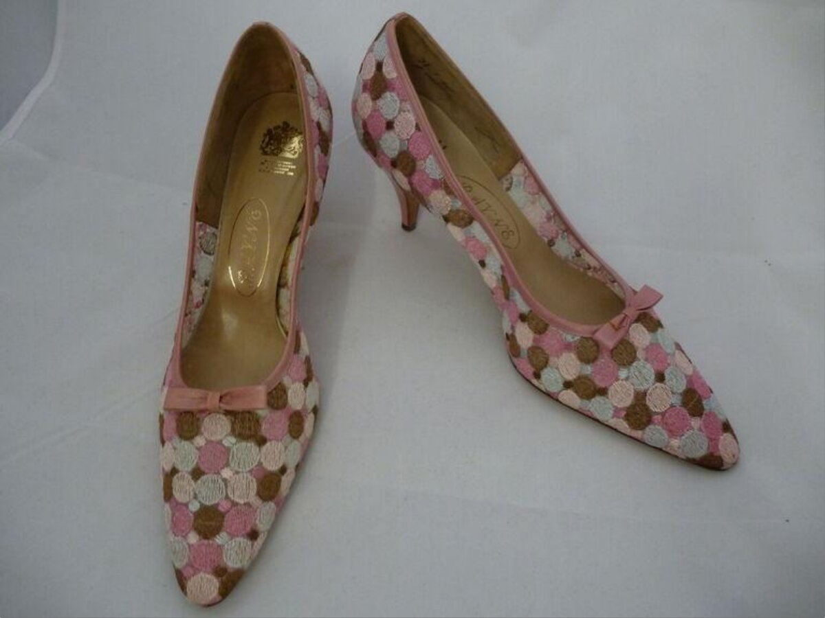 Pair of Pink Patterned High Heels