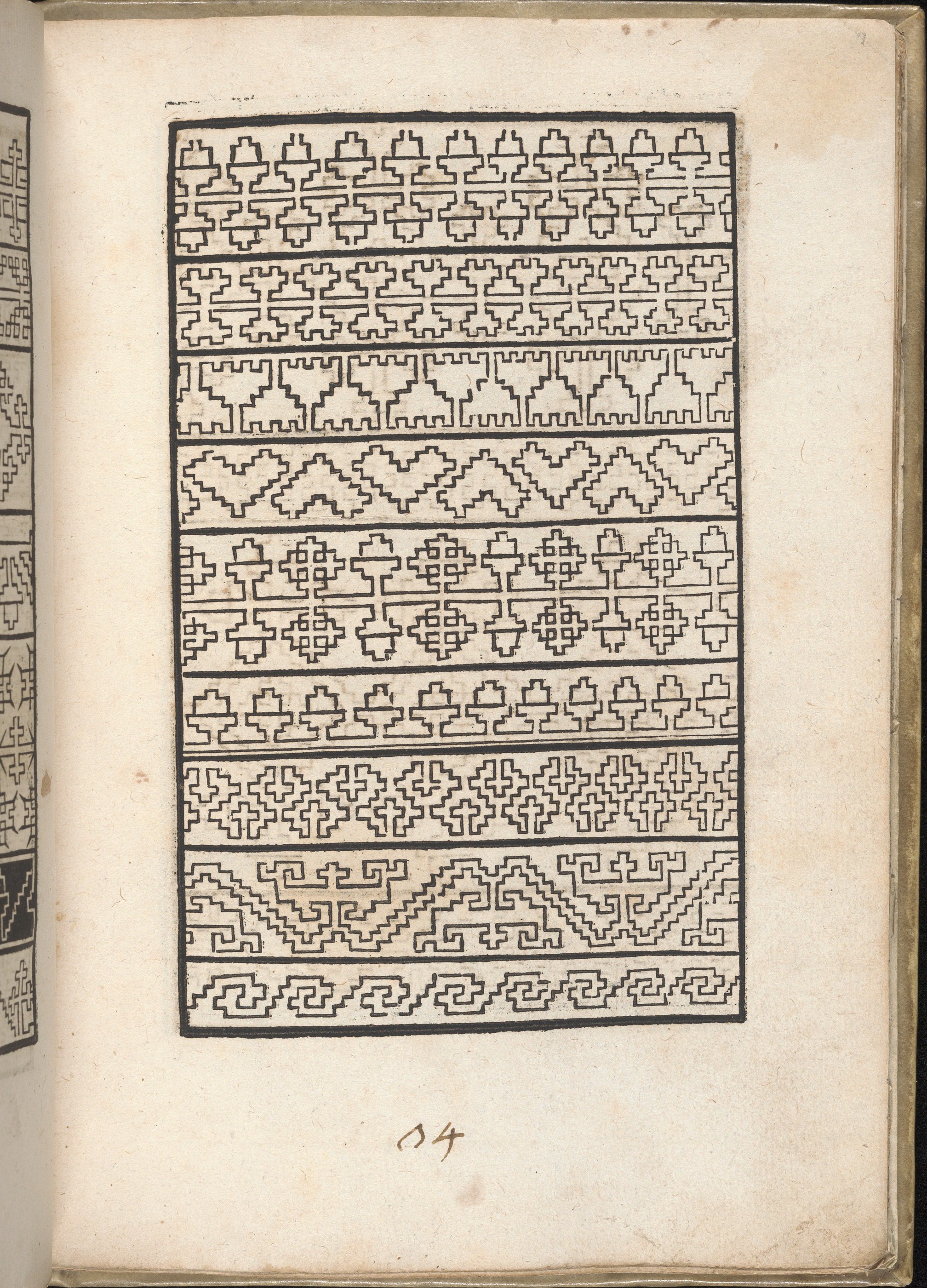 Antique Geometric Pattern Book Page