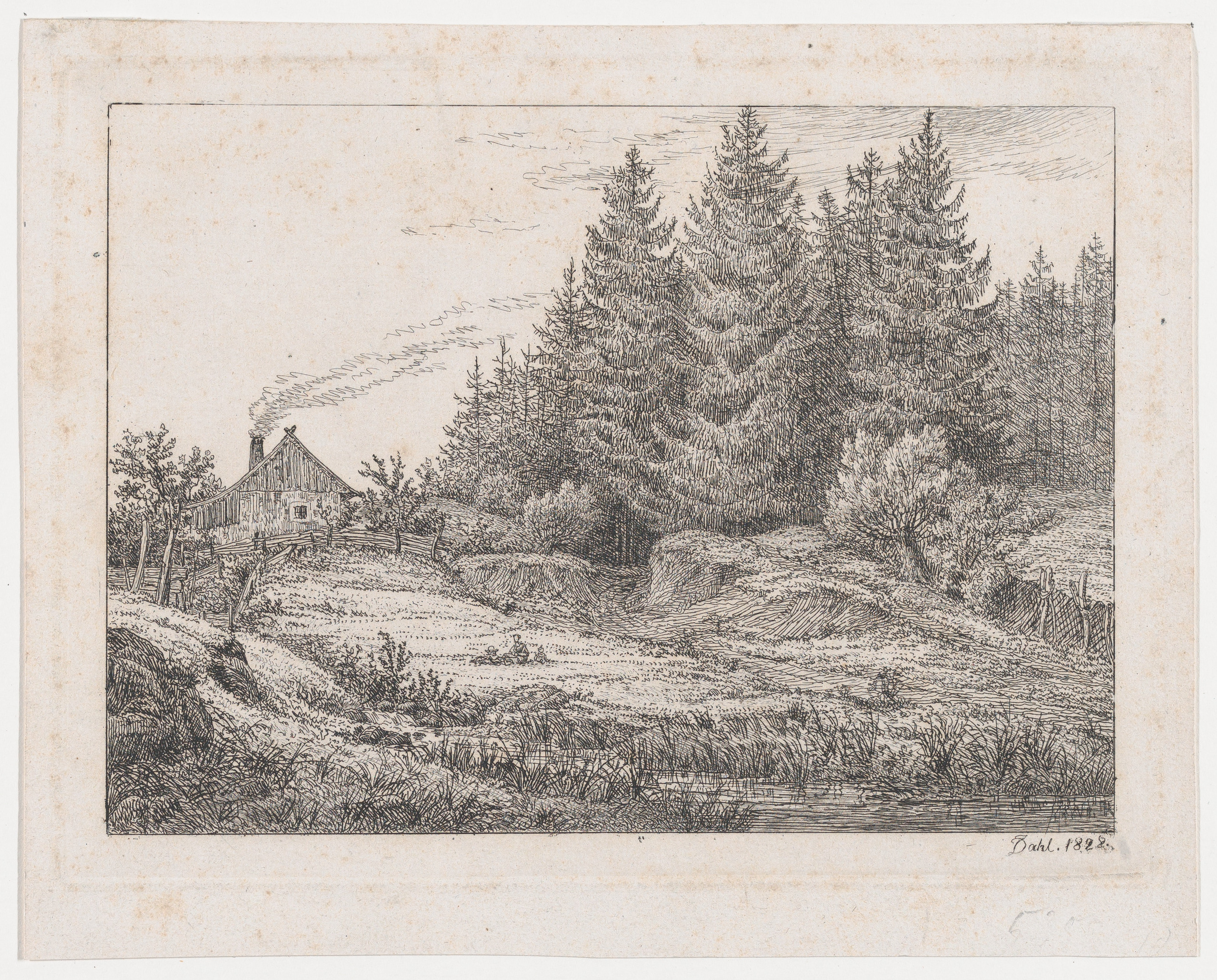 Forest Cottage Landscape Sketch