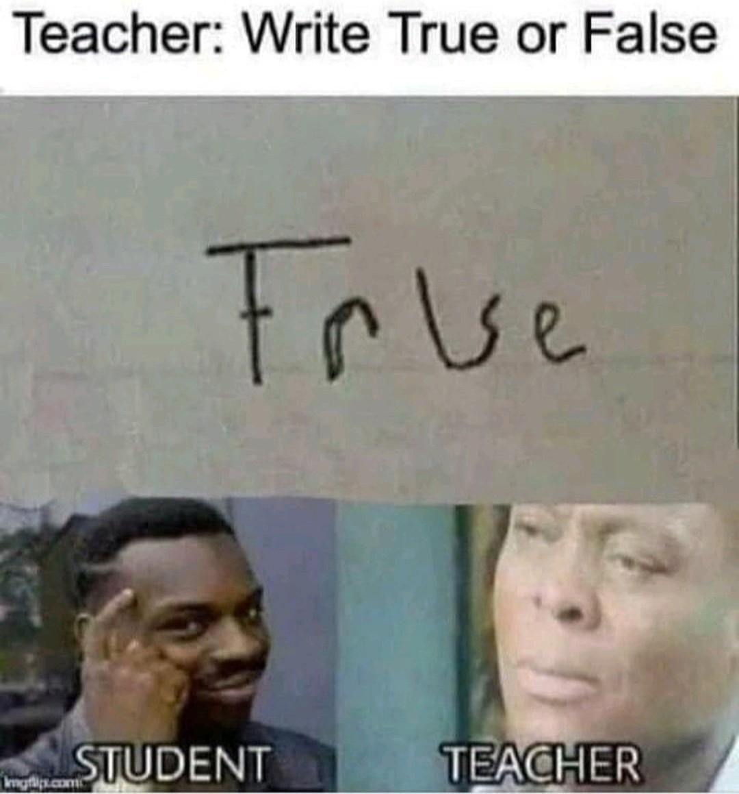 Funny True False Student Answer Meme