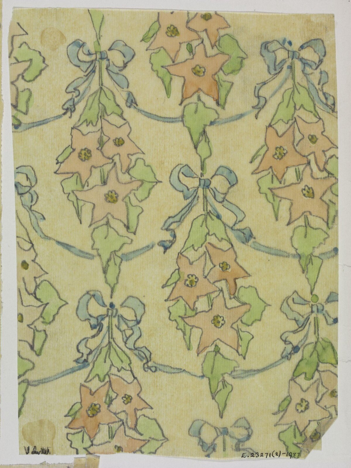 Watercolor Star Flower Pattern