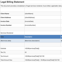 Legal Billing Statement