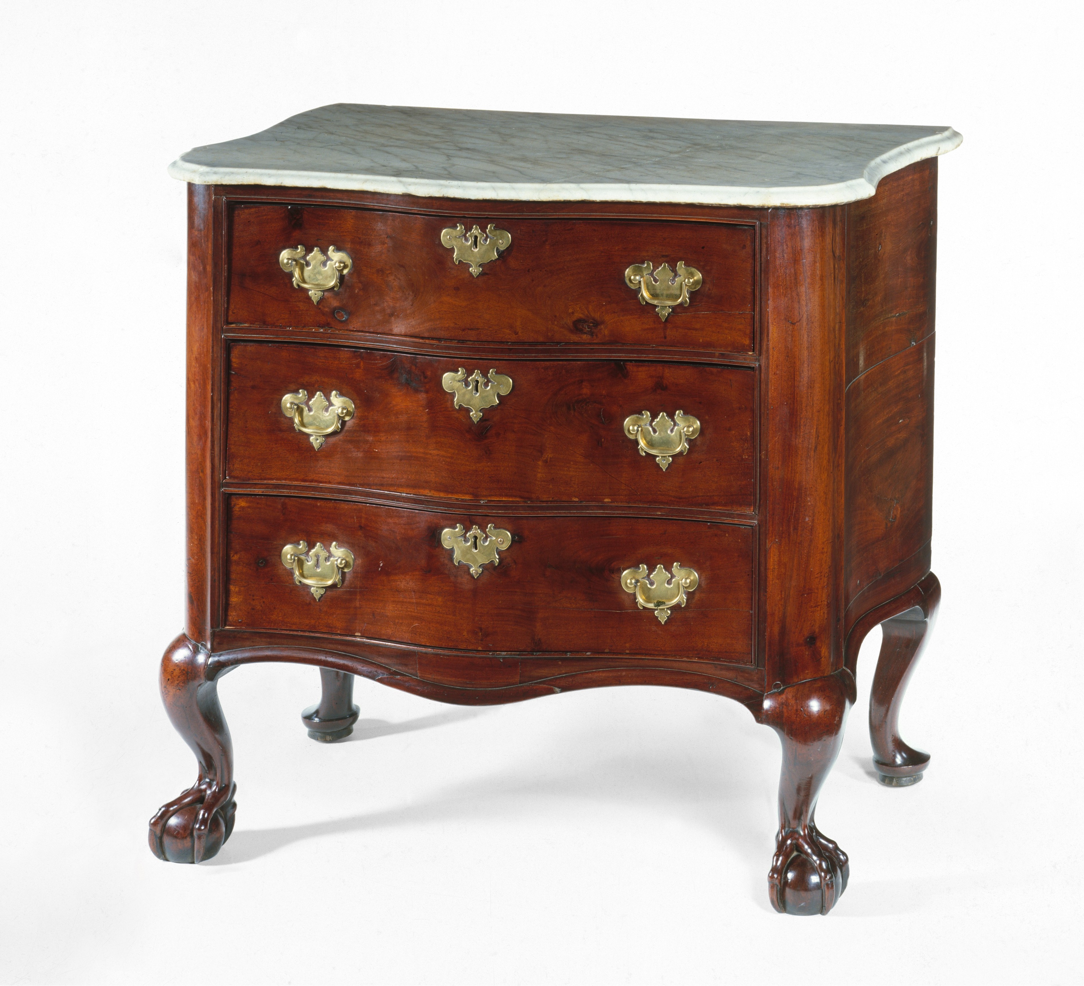 Antique Marble Top Mahogany Chest of Drawers