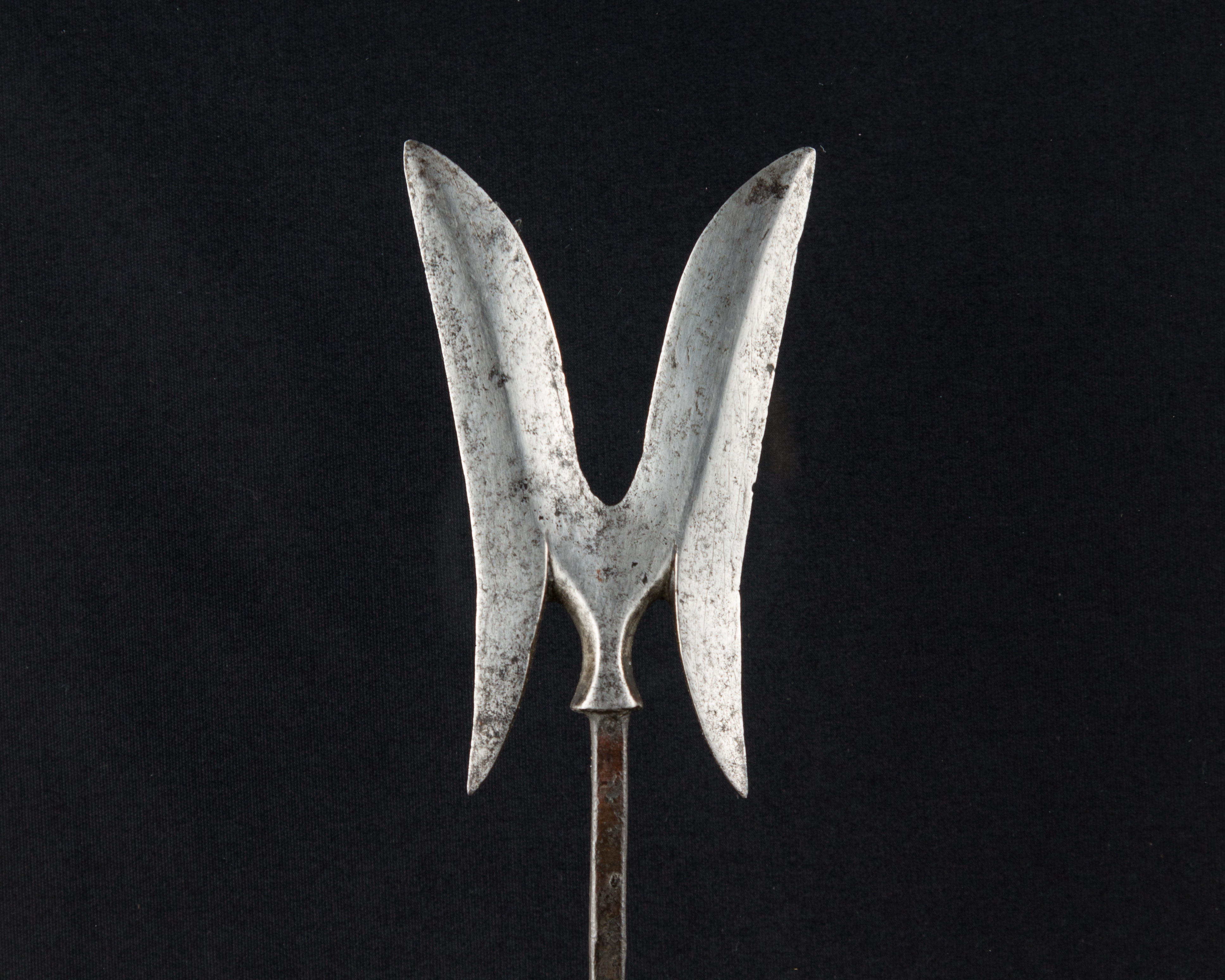 Antique Double-pronged Metal Spear Head