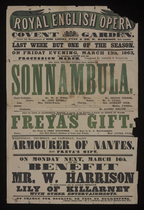 1863 Royal English Opera Poster