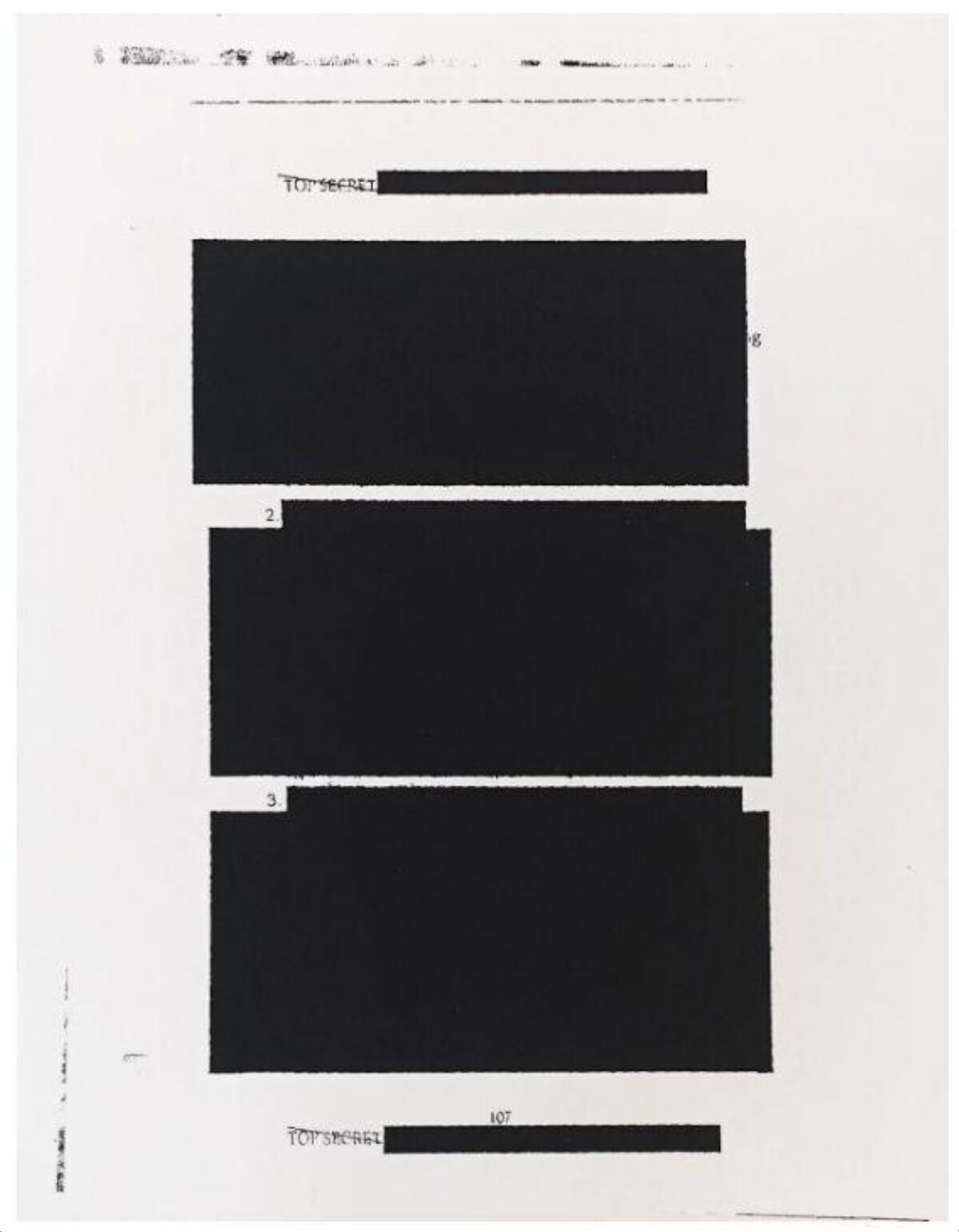 Redacted Top Secret Document Page