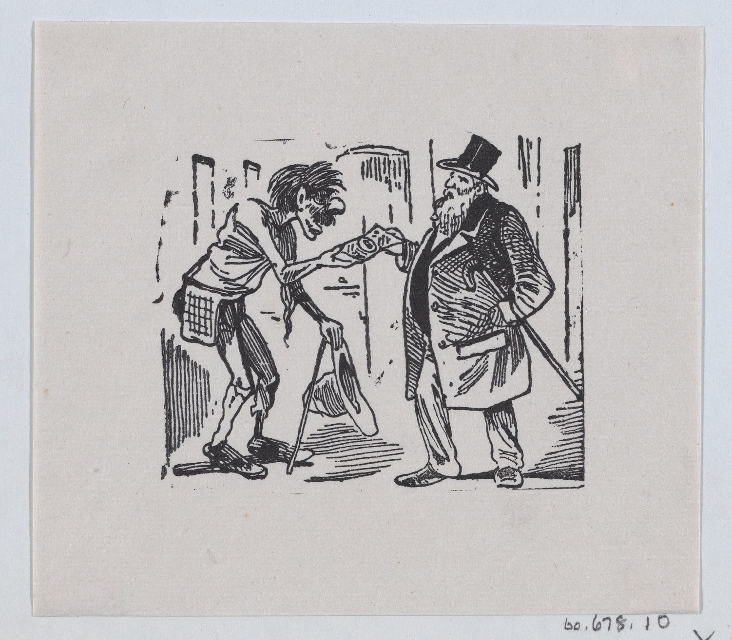 Rich Man Giving Money to Beggar