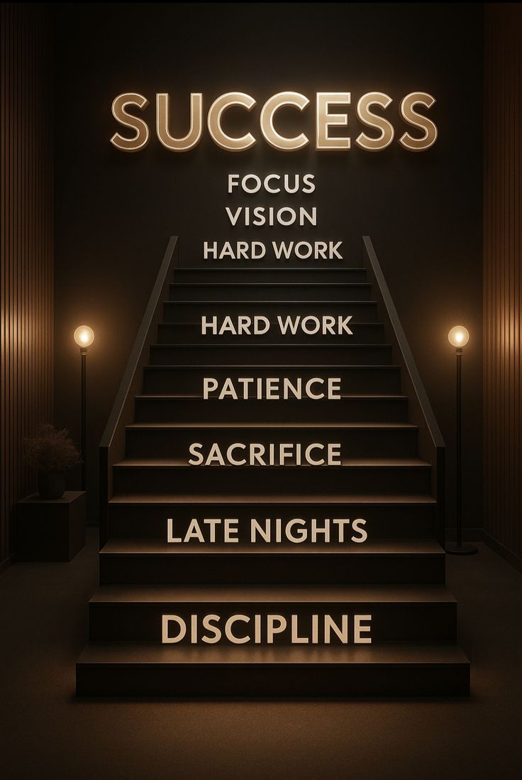 Steps to Success Motivational Graphic
