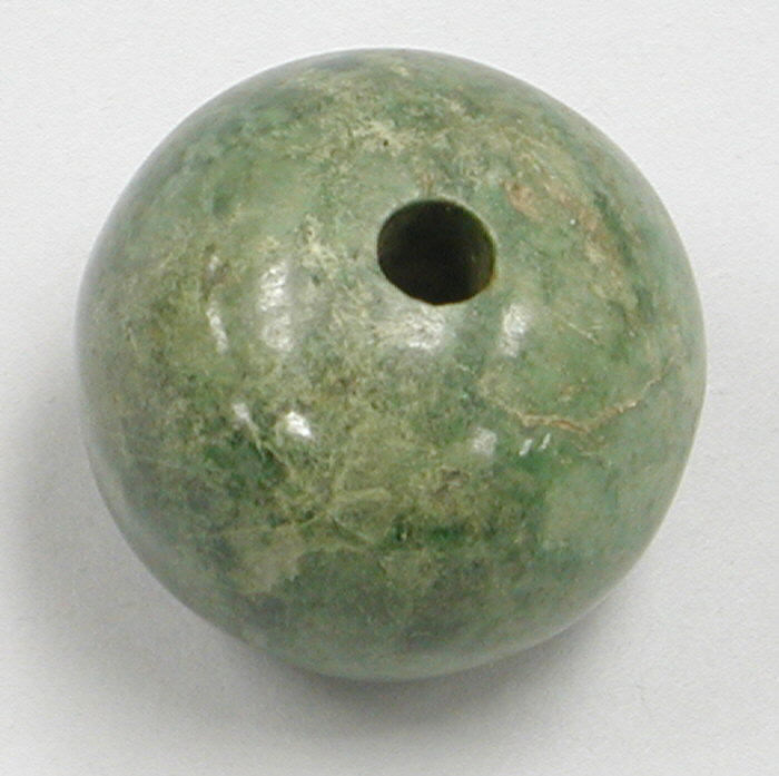 Drilled Green Stone Bead