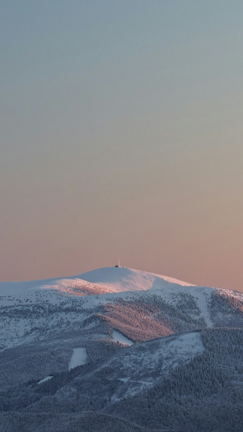 Snow Covered Mountain at Sunrise