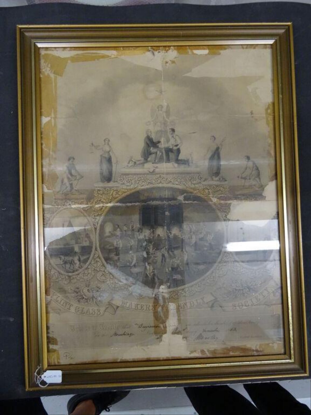 Framed Antique Flint Glass Print