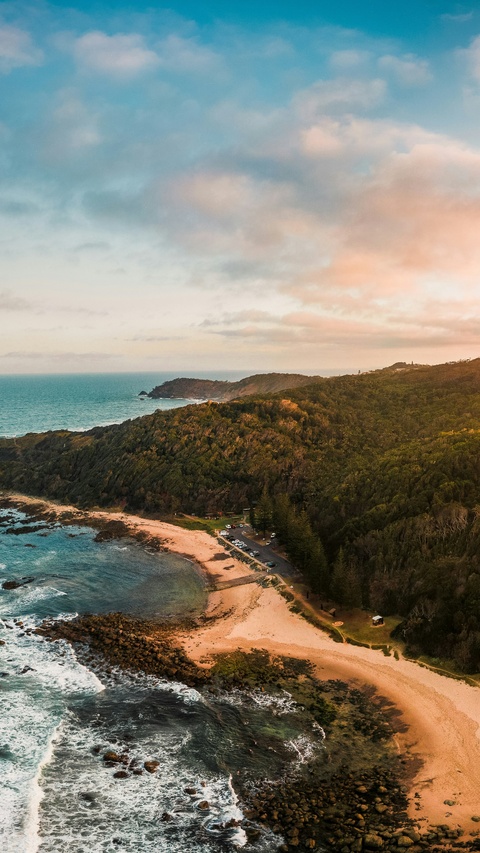Aerial Coastal Beach View
