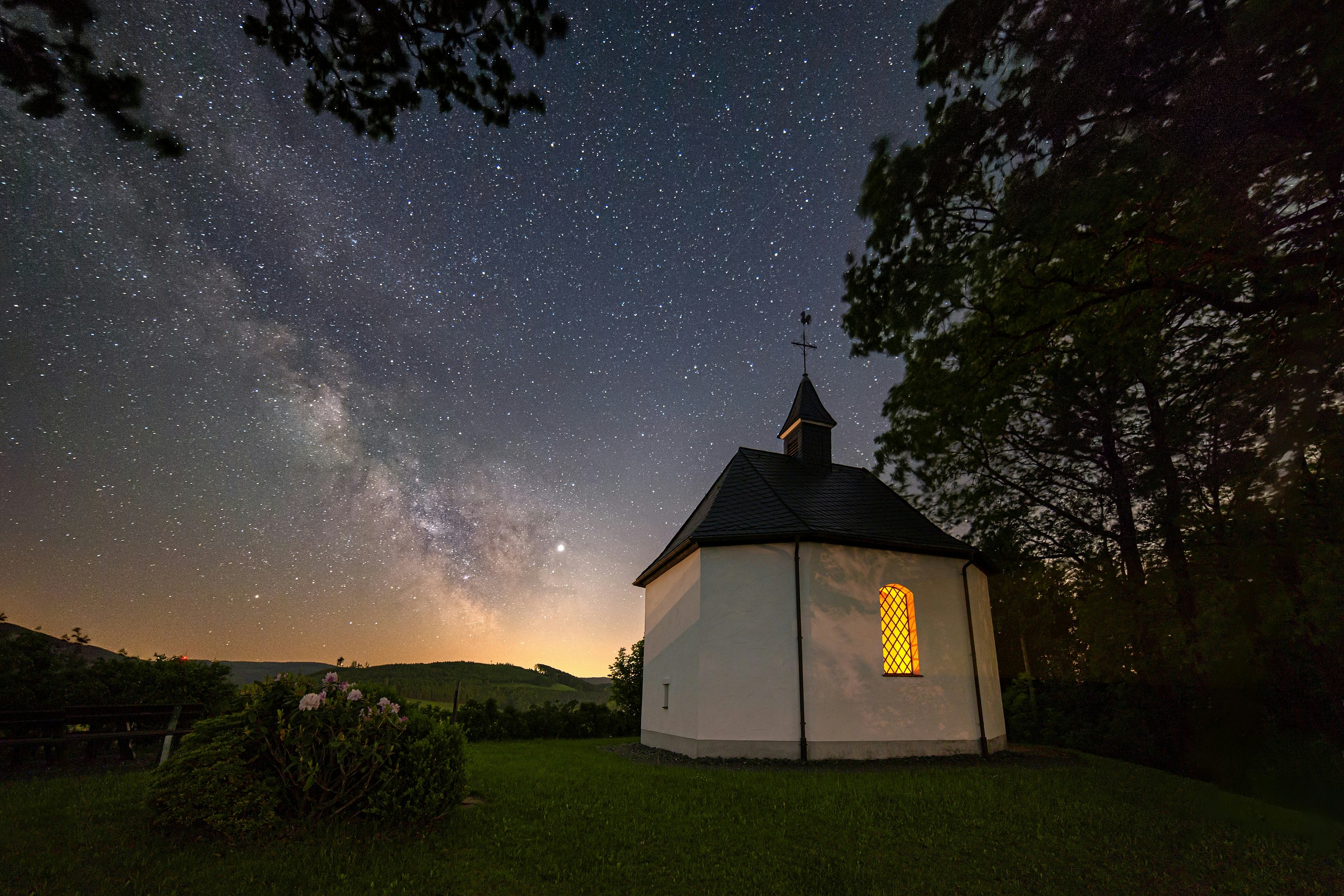 Starry Night Over Country Chapel
