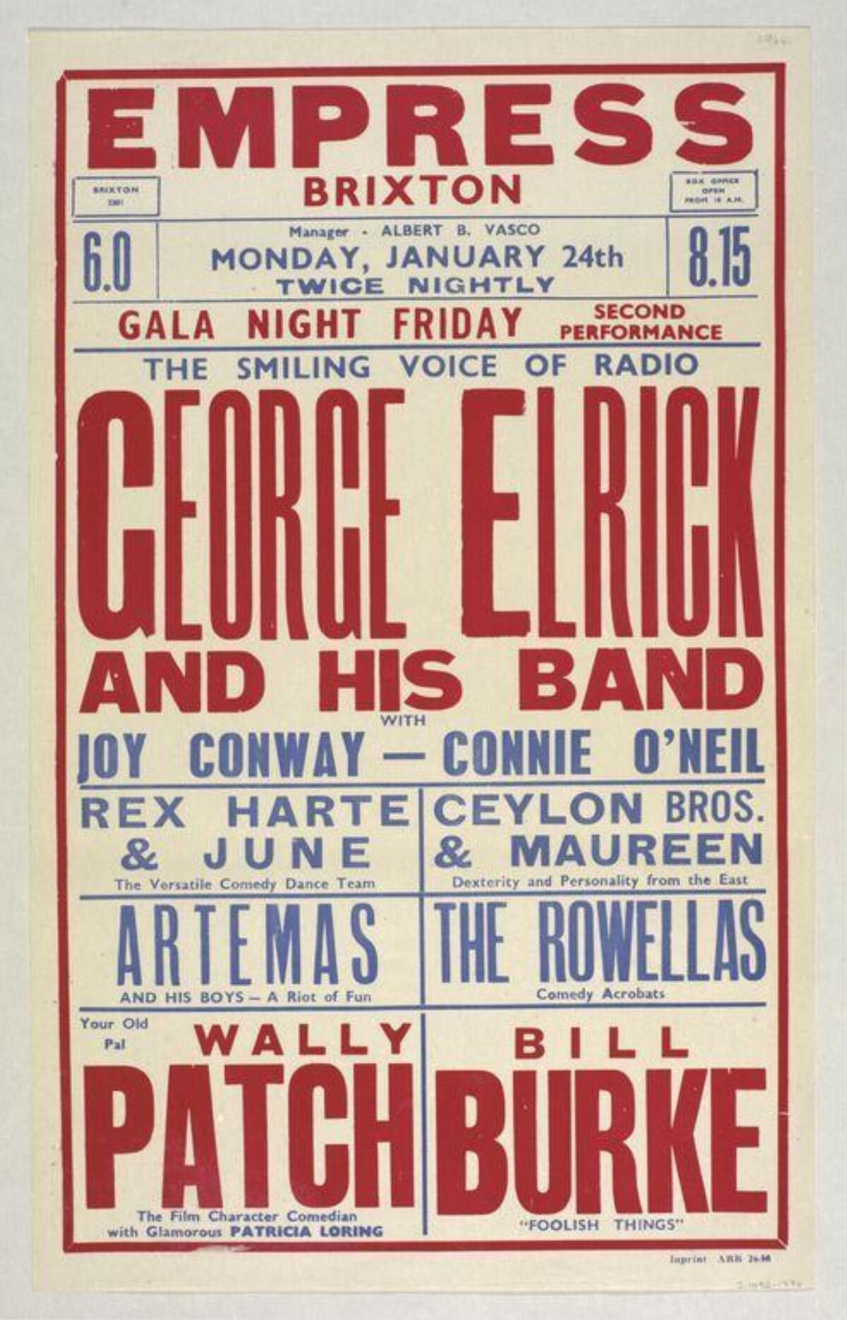 Vintage Empress Brixton Show Poster