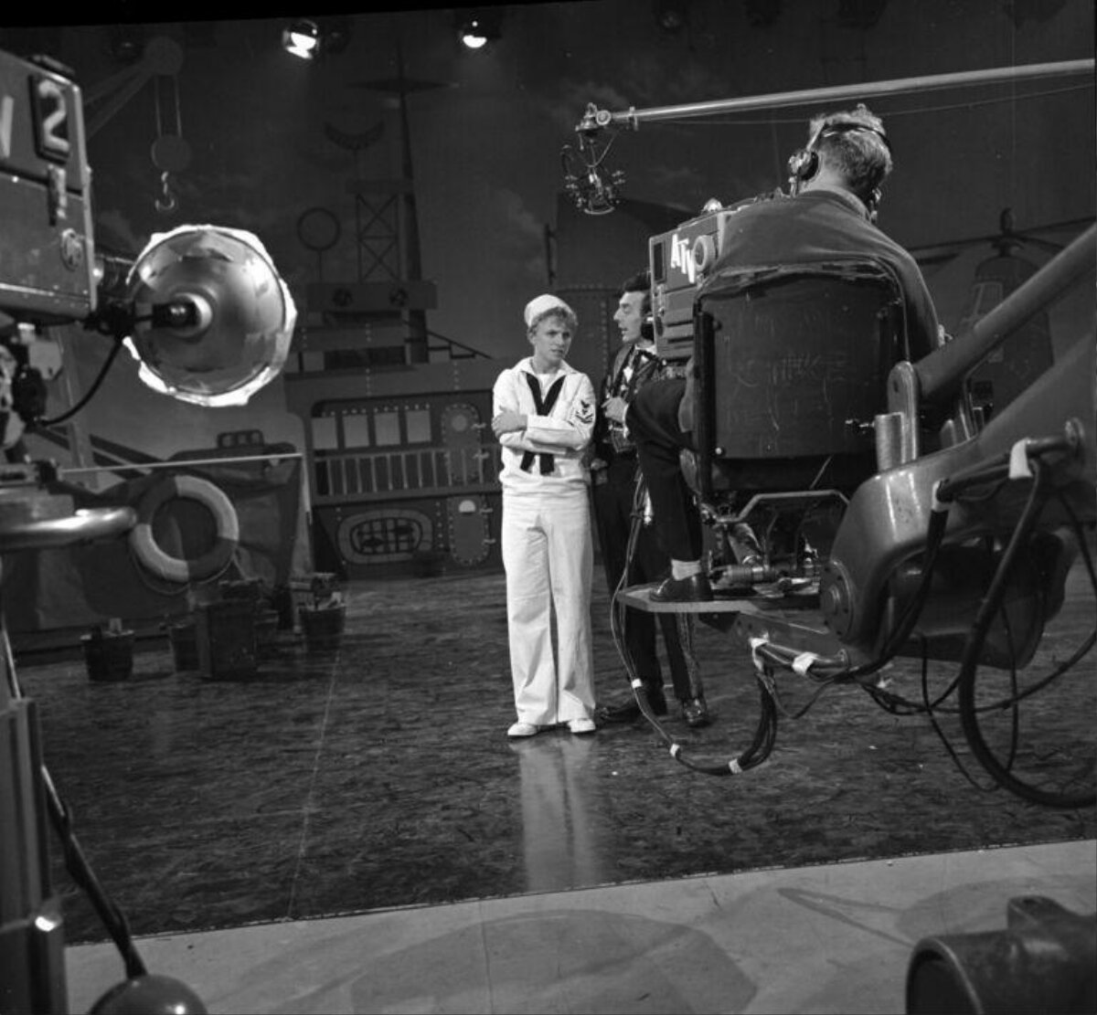 Television Studio Filming With Sailor Actor