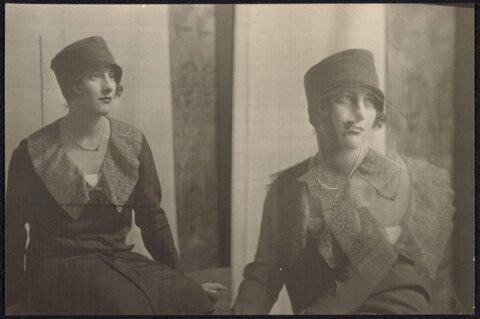 Vintage Double Portrait of 1920s Woman