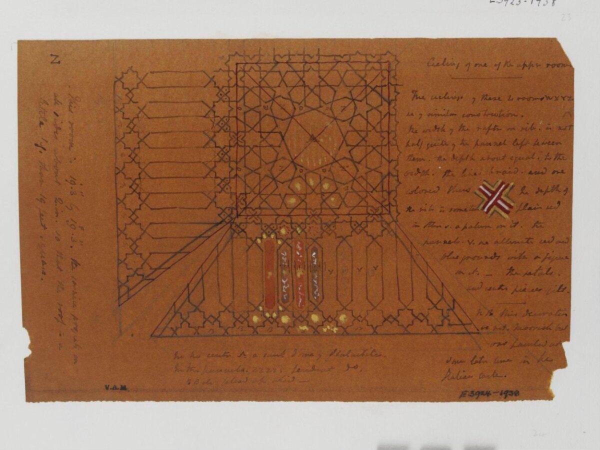 Hand-drawn Moorish Ceiling Design Sketch
