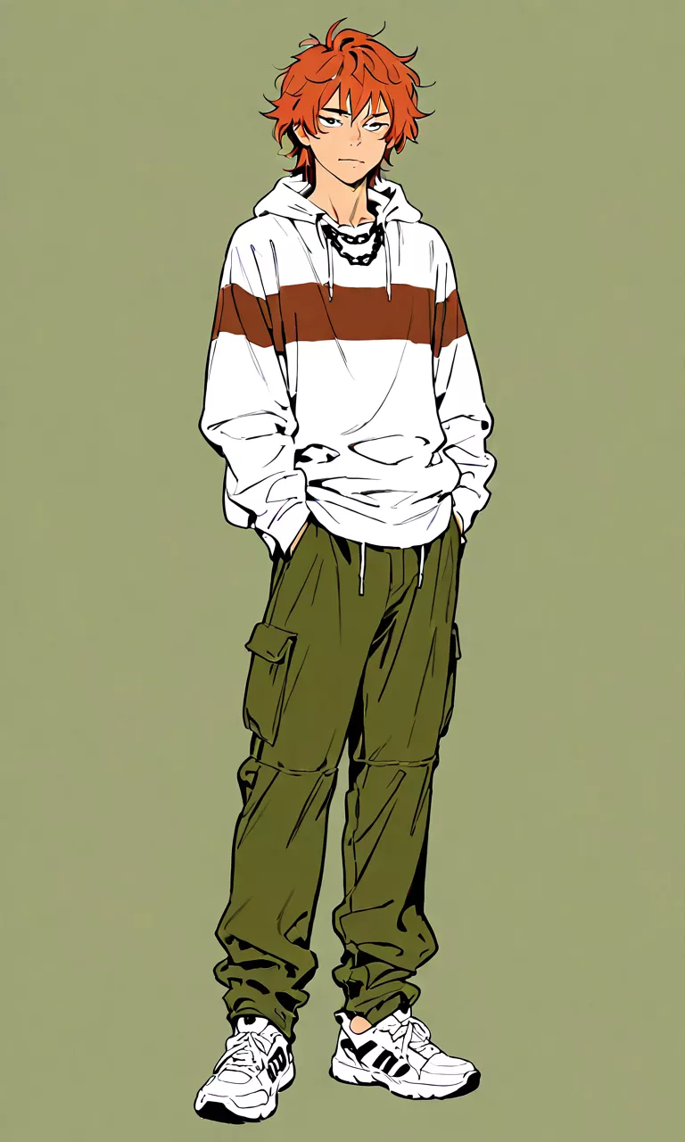 Anime Style Red-Haired Young Man