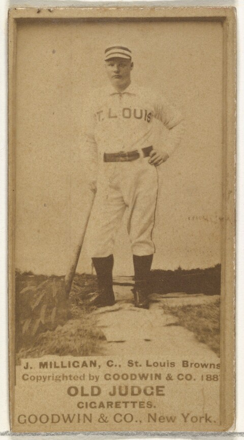 1880s J. Milligan Baseball Cigarette Card
