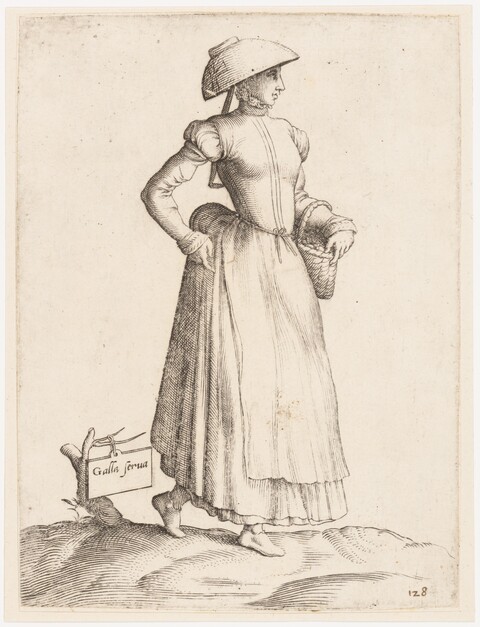 Etching of a Gallic Female Servant