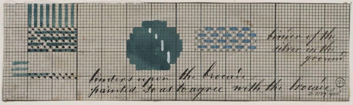 Antique Hand-Drawn Textile Weaving Design