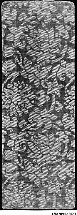 Antique Floral Pattern Brocade Textile